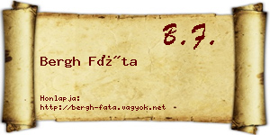 Bergh Fáta névjegykártya